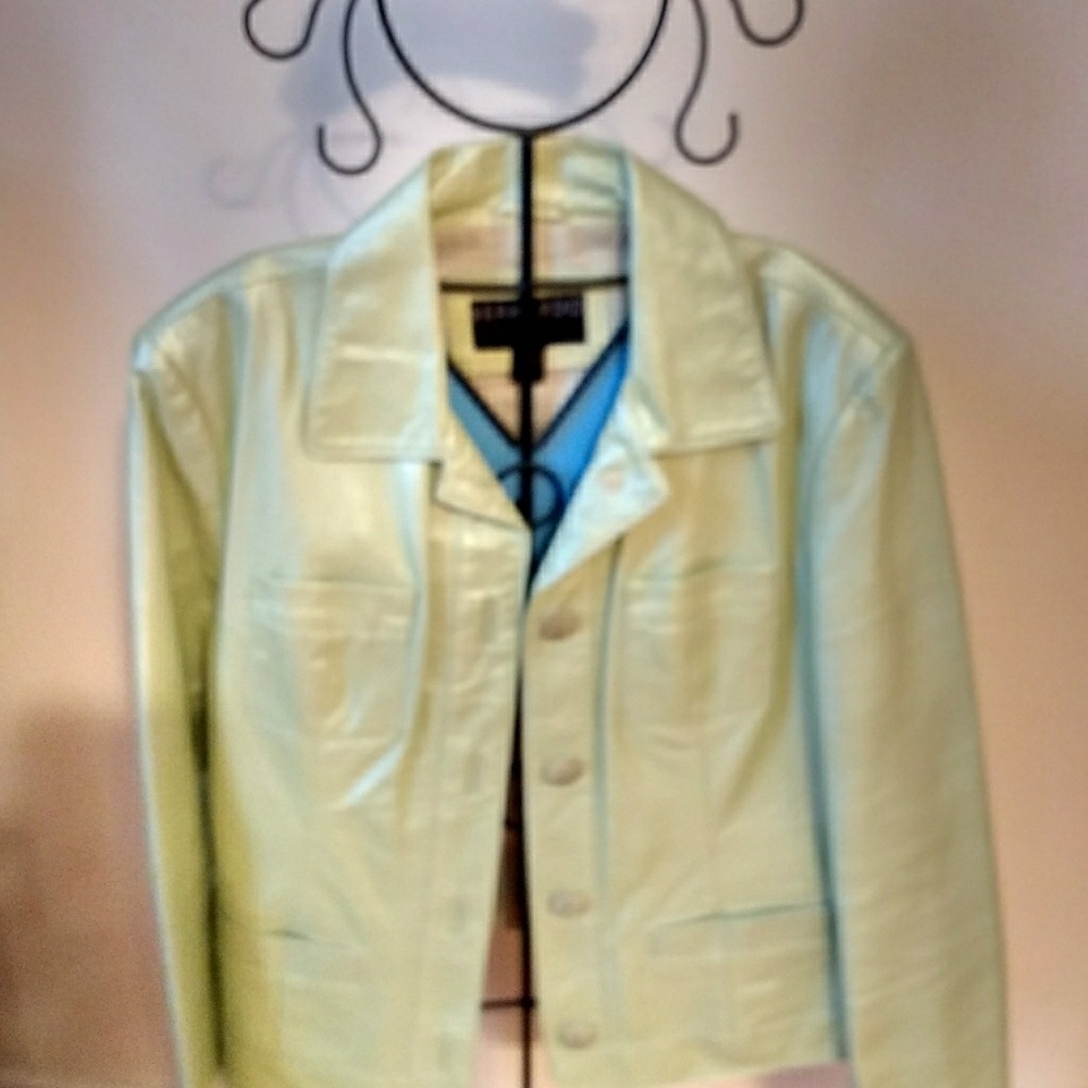 MINT GREEN LEATHER JACKET